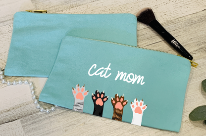 Cat Mom Paw Prints Cosmetic/make-up bags