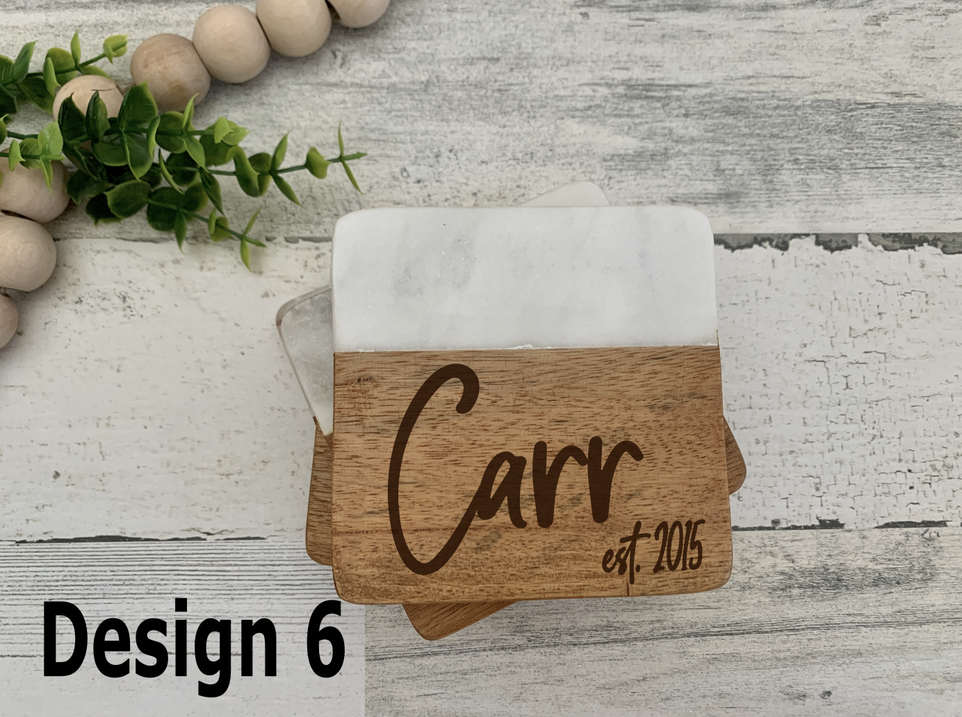 Marble and Wood Coasters