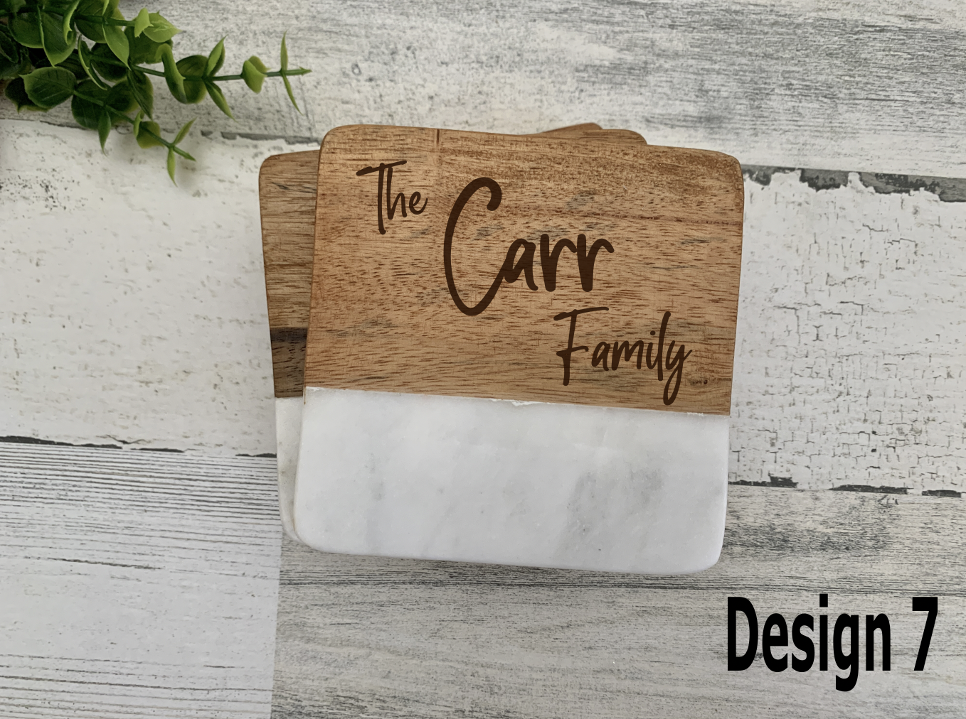 Marble and Wood Coasters